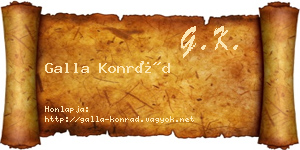 Galla Konrád névjegykártya